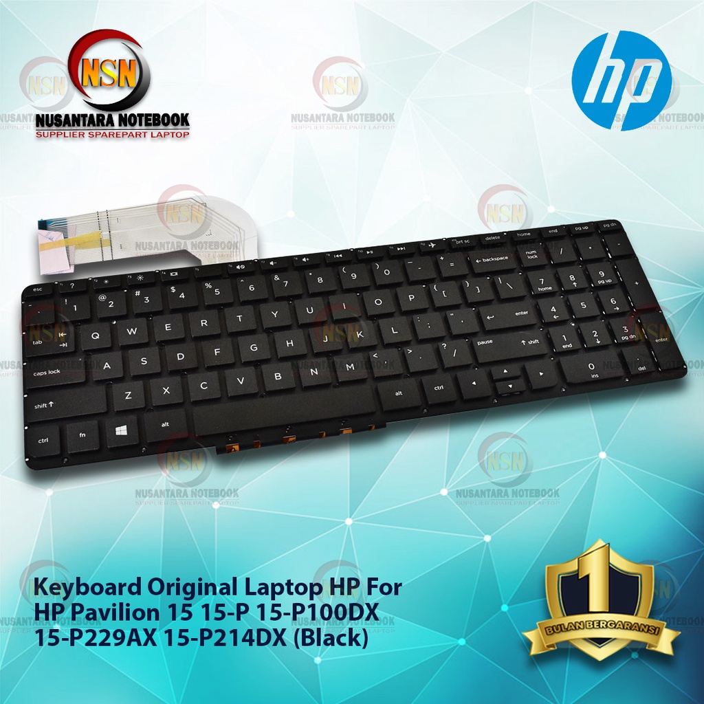 Keyboard Laptop HP Pavilion 15 15-P 15-P100DX 15-P229AX 15-P214DX Hitam Black