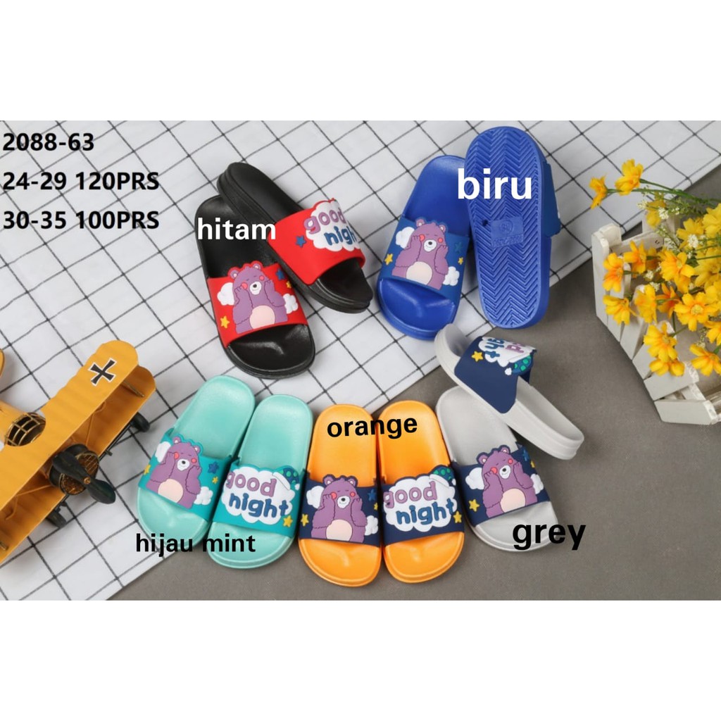 Sandal Slip Anak Perempuan Sendal Jelly Motif Beruang Merk Balance