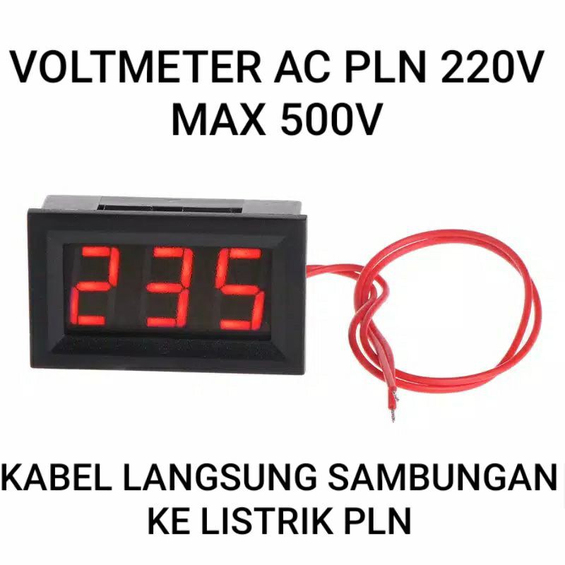 VOLTMETER VOLMETER AC PLN 220V 50V 65V 70v MAX 500V atau Ke Trafo Toroid Besi