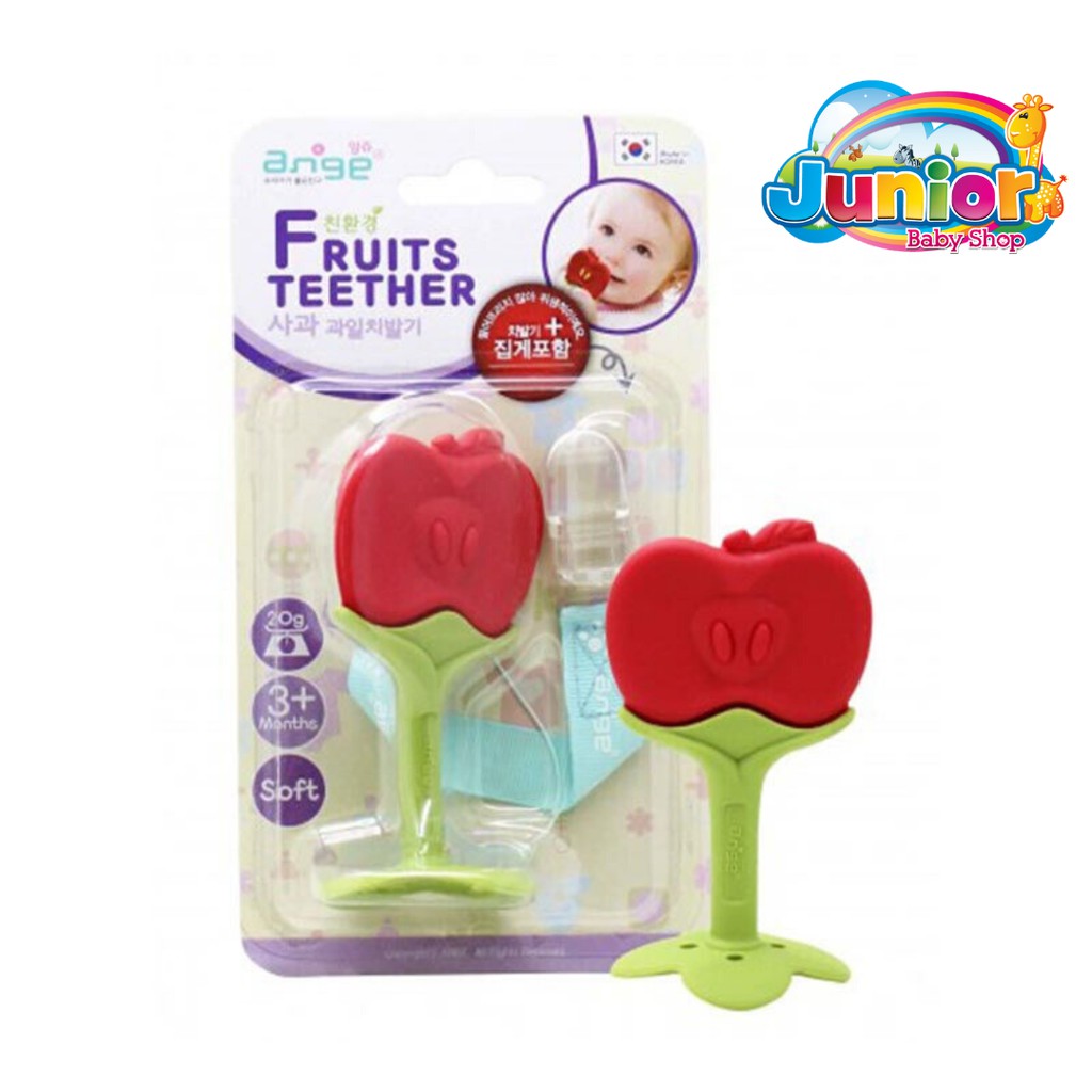 TERMURAH!! Ange Apple,Grape,Giraffe,Green Bean Teether With Case + Clip