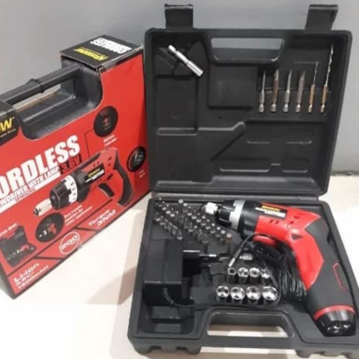 Mesin Bor Obeng Cordless Krisbow Screwdriver LED