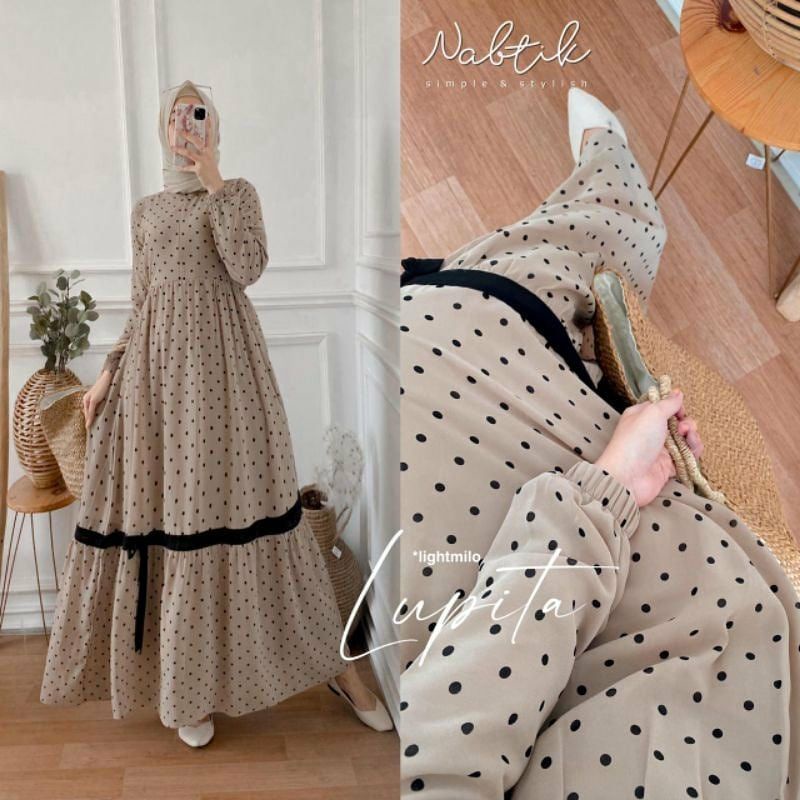 Gamis Malaysia CerutyBabydol Terbaru / LUPITA DRESS / Gamis Motif Polkadot / Gamis Melayu Terlaris /