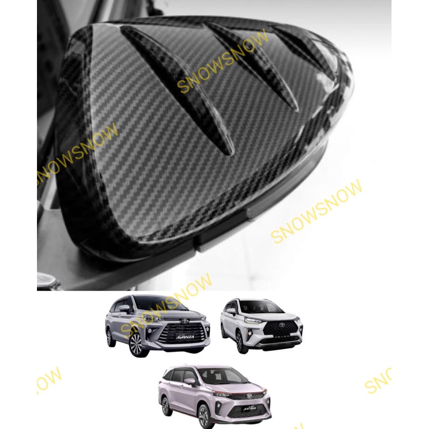 Cover Spion Avanza Xenia Veloz 2021 2022 2023 Hitam Chrome Carbon