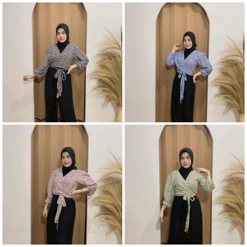 atasan kimono motif bunga kecil