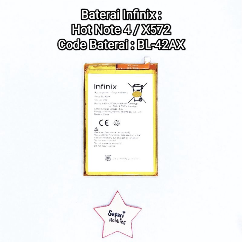 Baterai Infinix Hot Note 4 / X572 / BL-42AX