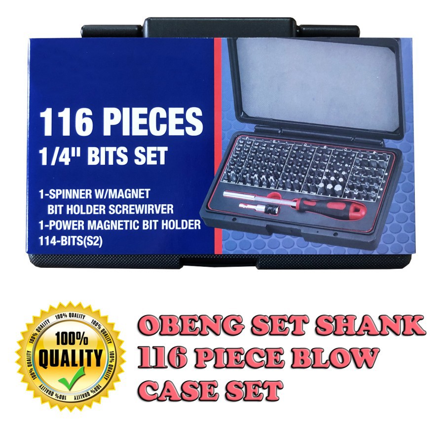 OBENG SET 116 PIECE SHANK BLOW CASE SET