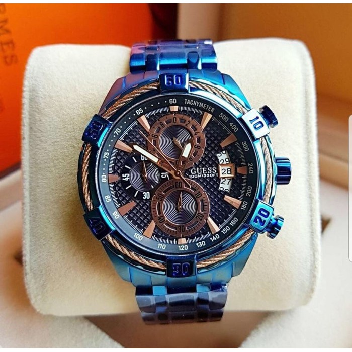 Jam Tangan Guess Chronograph Blue Men