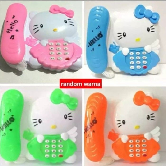 Mainan Telepon Doraemon &amp; Hellokitty Lucu Lampu dan Musik