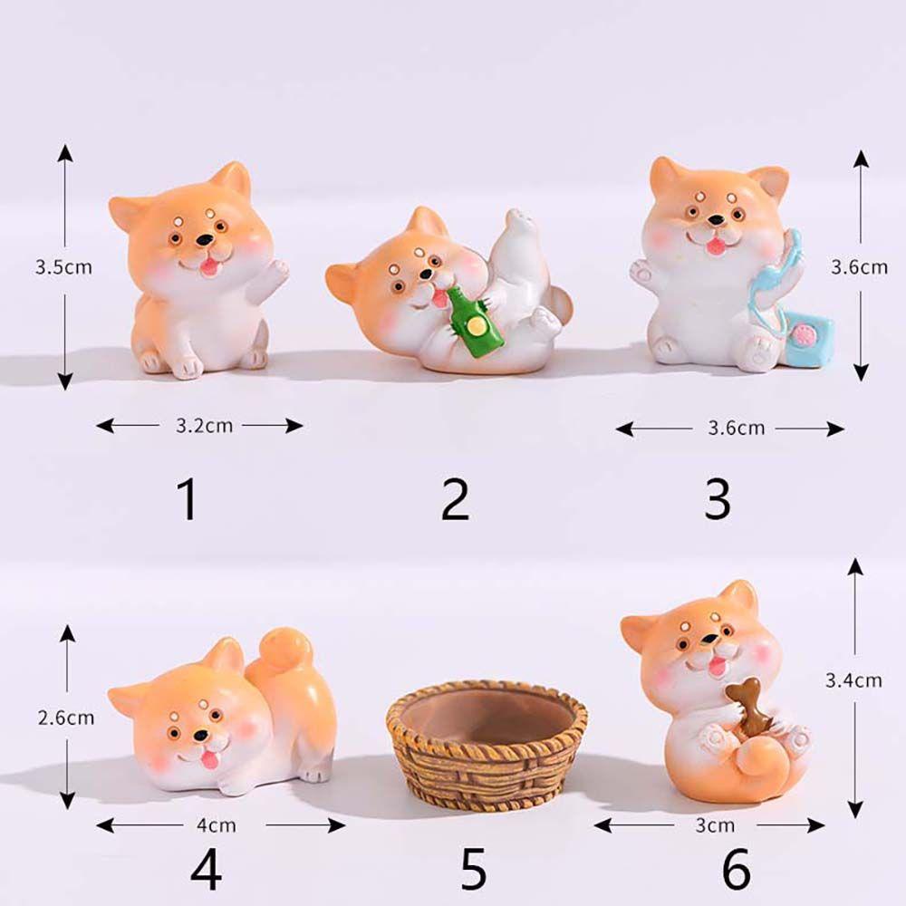 Agustina Miniatur Anjing Lucu Resin Hadiah DIY Dekorasi Rumah Taman Peri Hiasan Kue