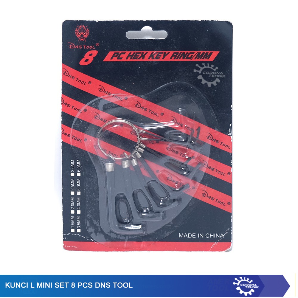 DNS Tool - Kunci L Mini Set 8 Pcs