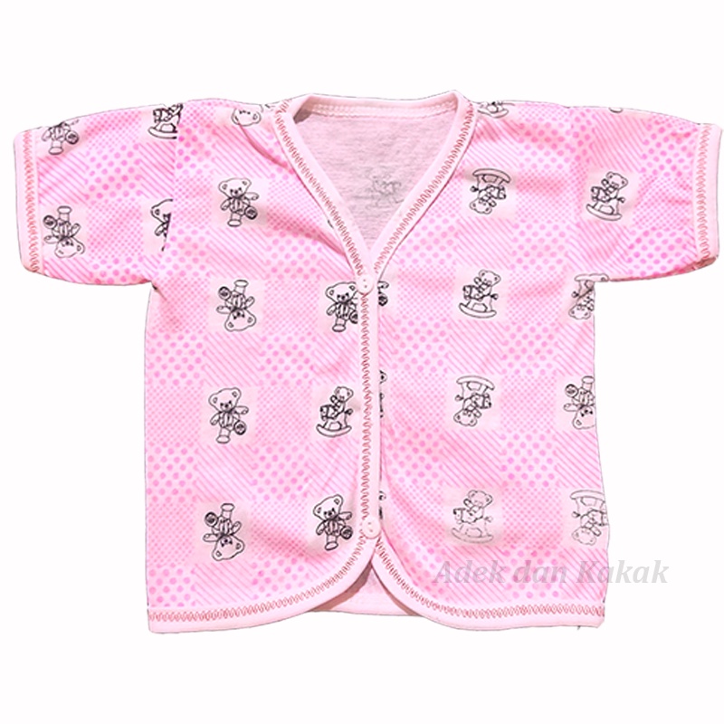 6 pcs Baju pendek bayi /atasan kancing 3 bayi buat 0-3 bulan