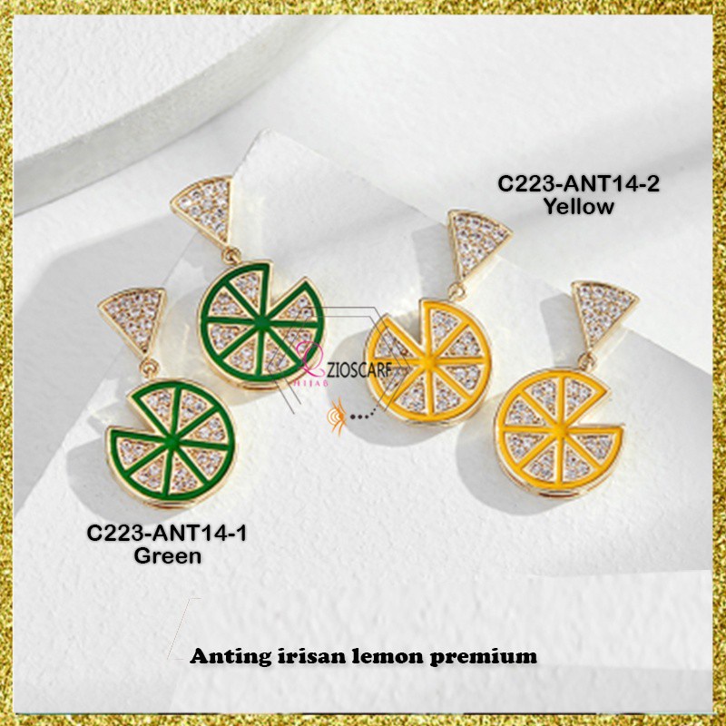 ANTING WANITA KOREA ANTING ANTI KARAT KOREA TITANIUM ANTING TUSUK TITANIUM BENTUK LIME ANT14