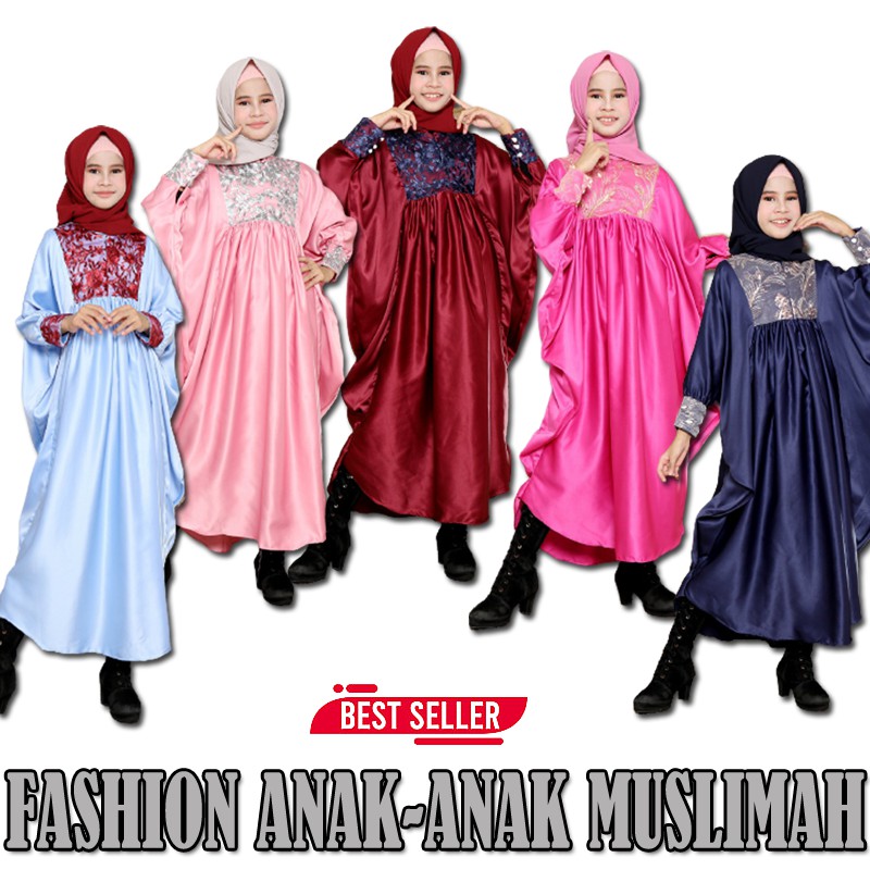 Pakaian Muslimah Anak Kaftan Anak Fashion anak Muslimah Murah Terbaru Baju Muslim Kaftan Lebaran