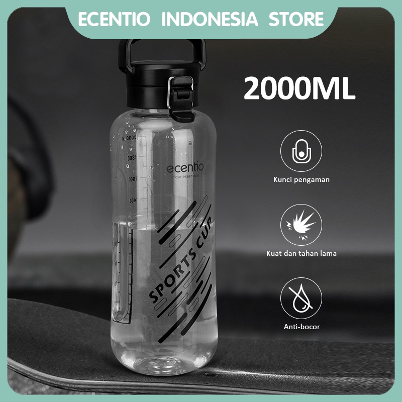 Jual Ecentio Botol Minum Olahraga 2 Liter Botol Air Sedotanbottle Sports Portable Tempat Minum 3484