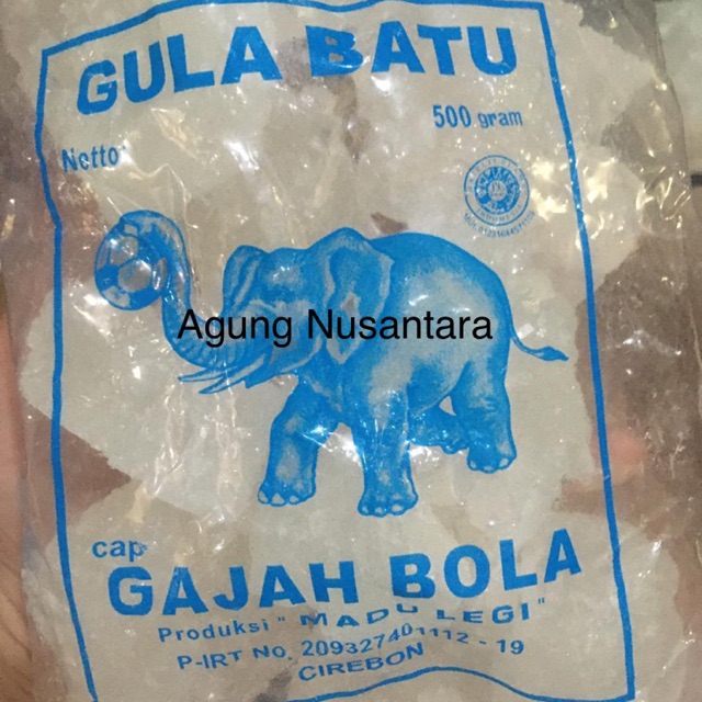 

Gula Batu cap Gajah Bola +/- 300 gr