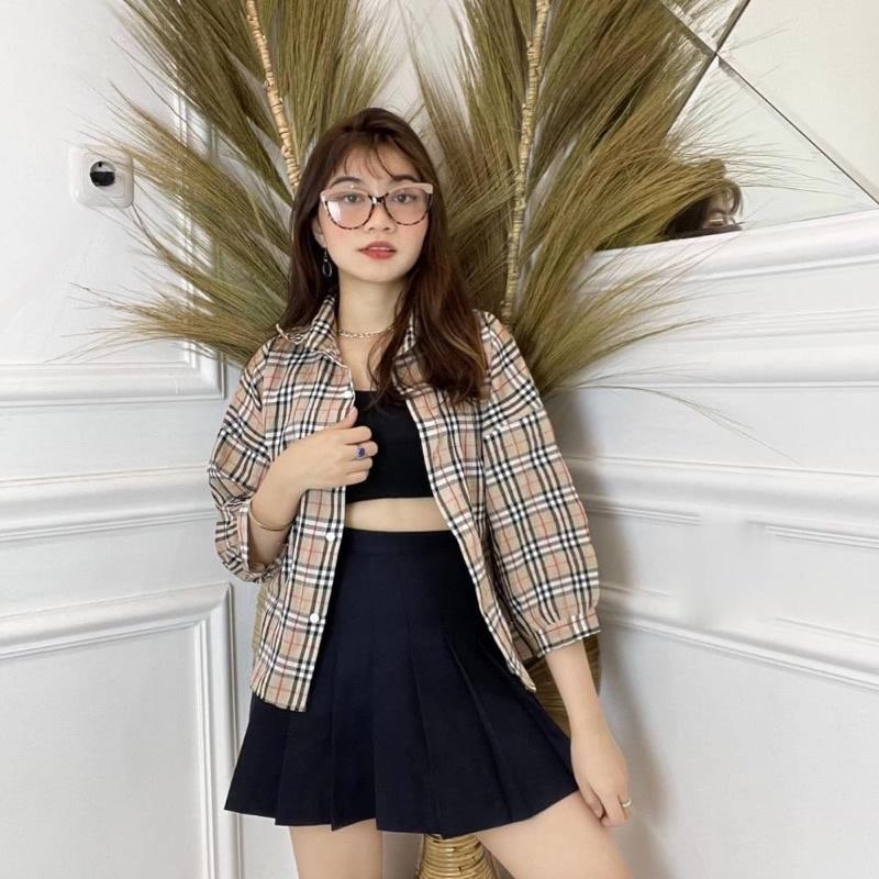 Tq88indonesia Fashion Baju Kemeja Salur Wanita Terbaru /  VENYA KEMEJA STRIPE / Kem / Hem / Busana Casual Cewek / OOTD Kekinian