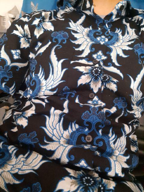 Kemeja Batik Pria Lengan Pendek Bs91 Katun Motif Modern Dixmont Semi Slimfit