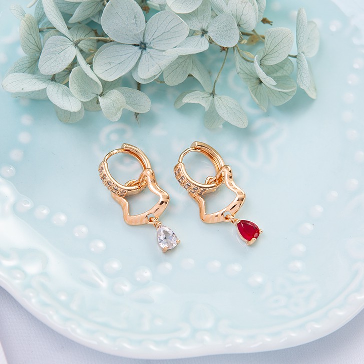 A-420 Anting Fashion wanita grosir murah anting batu permata berlapis emas