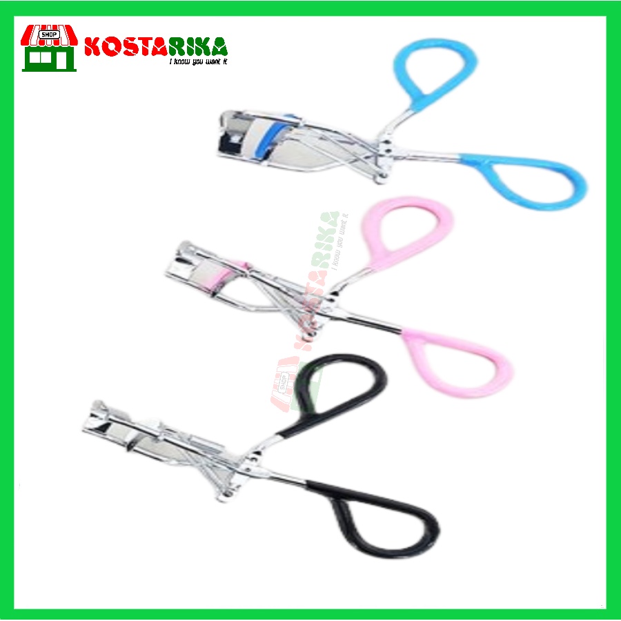 Penjepit Bulu Mata Stainless Steel dengan Bantalan Eyelash Curler Pelentik Bulu Mata Model Gunting