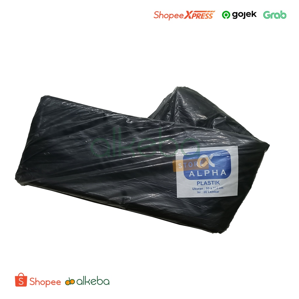 Trash Bag Hitam 60 x 100 cm Alpha Kantong Plastik Sampah Polybag isi 20 Lembar