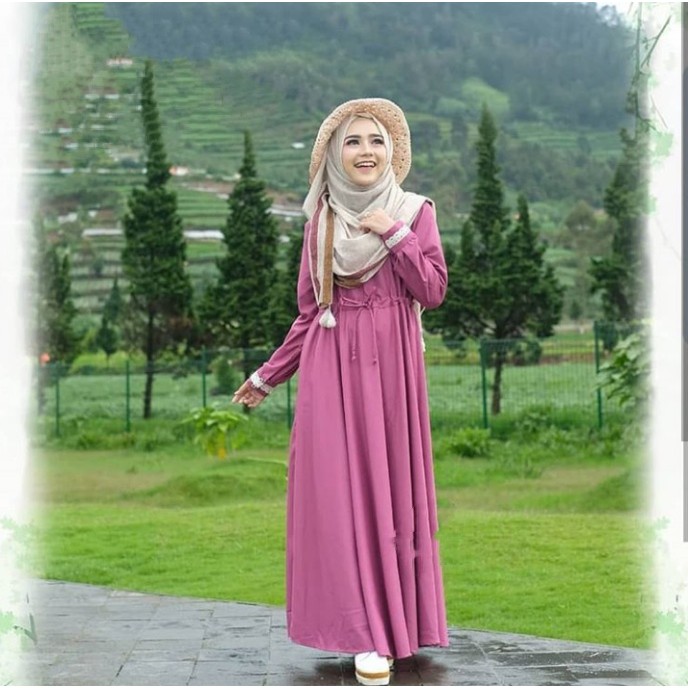 Salma dress gamis kekinian ukuran L|XL 