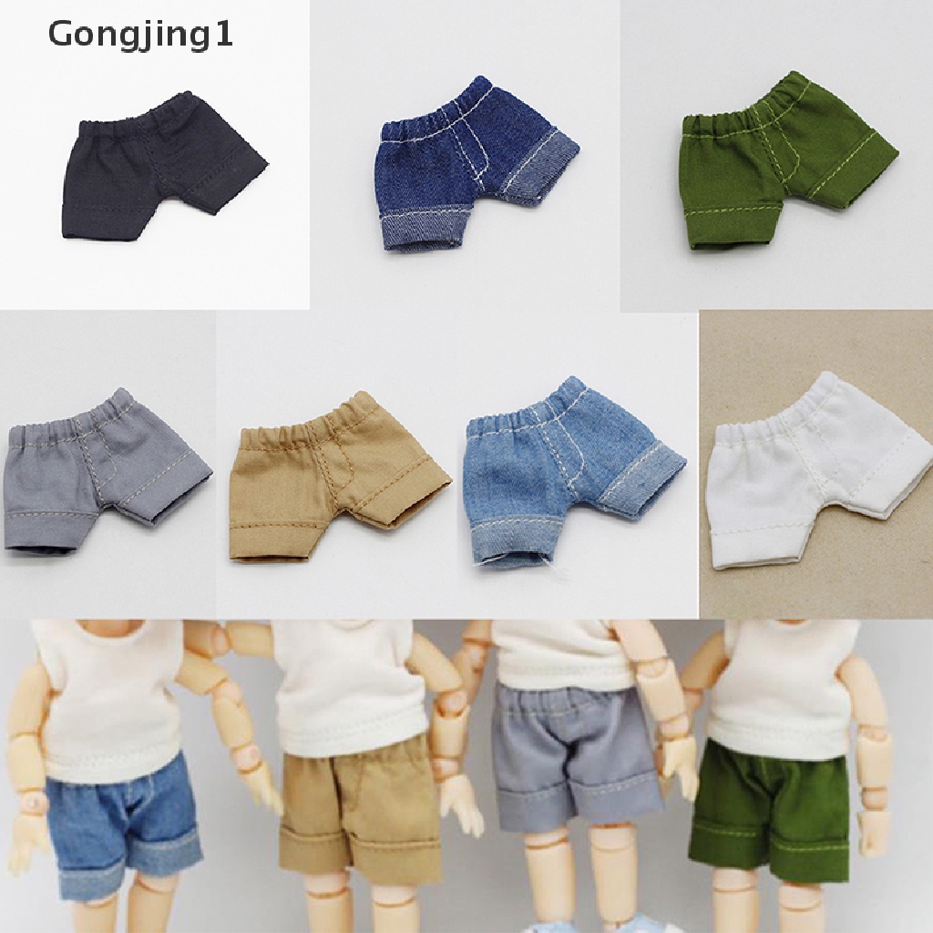 Gongjing Mainan Celana Pendek Jeans Skala 1: 12 Untuk Aksesoris Boneka Ob11