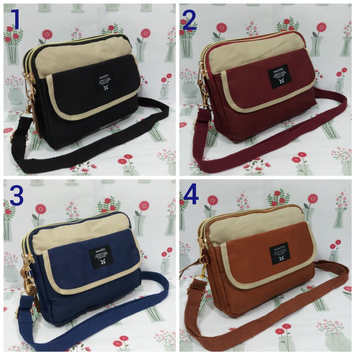 TAS MEWAH POUCH DAN TAS SELEMPANG ANELLO TUTUP 4ruang ORIGINAL