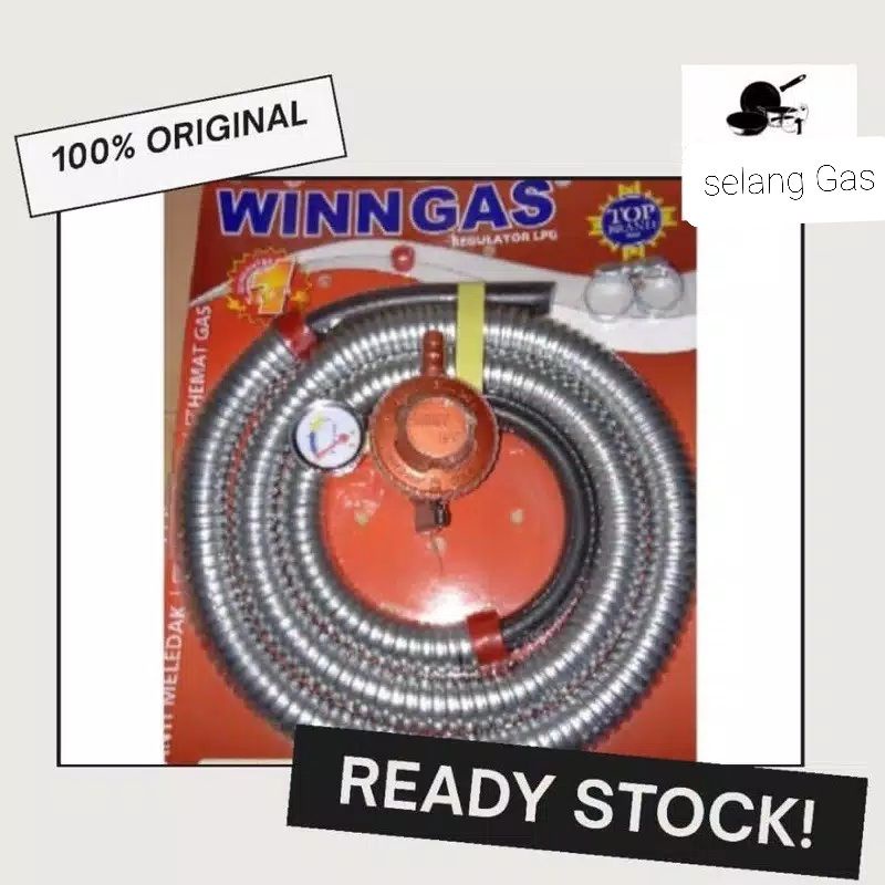 Safety gas , Winn gas , W28  , W 138 , Luzini , Win Gas , Selang Paket Regulator 1.8 Meter