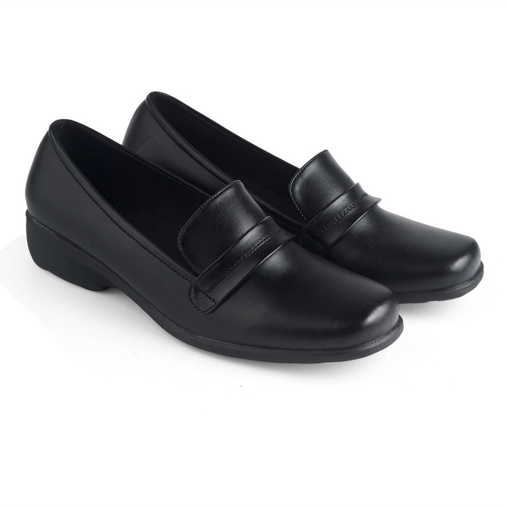 ☀ REV STORE ☀ Sepatu Formal Wanita Kulit Sintetis - Sepatu Pantofel Wanita Hak 2cm