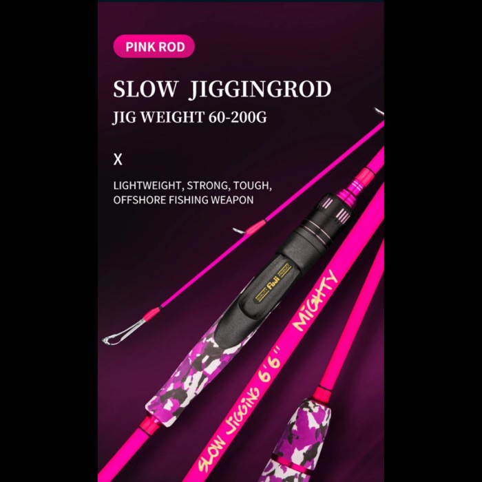 NEW Joran /Rod Goofish PE 1-2 Mighty Slow Jigging - Pink, OH left spiral
