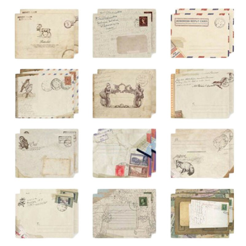 12Pcs Amplop ancien Vintage Retro Ukuran Kecil