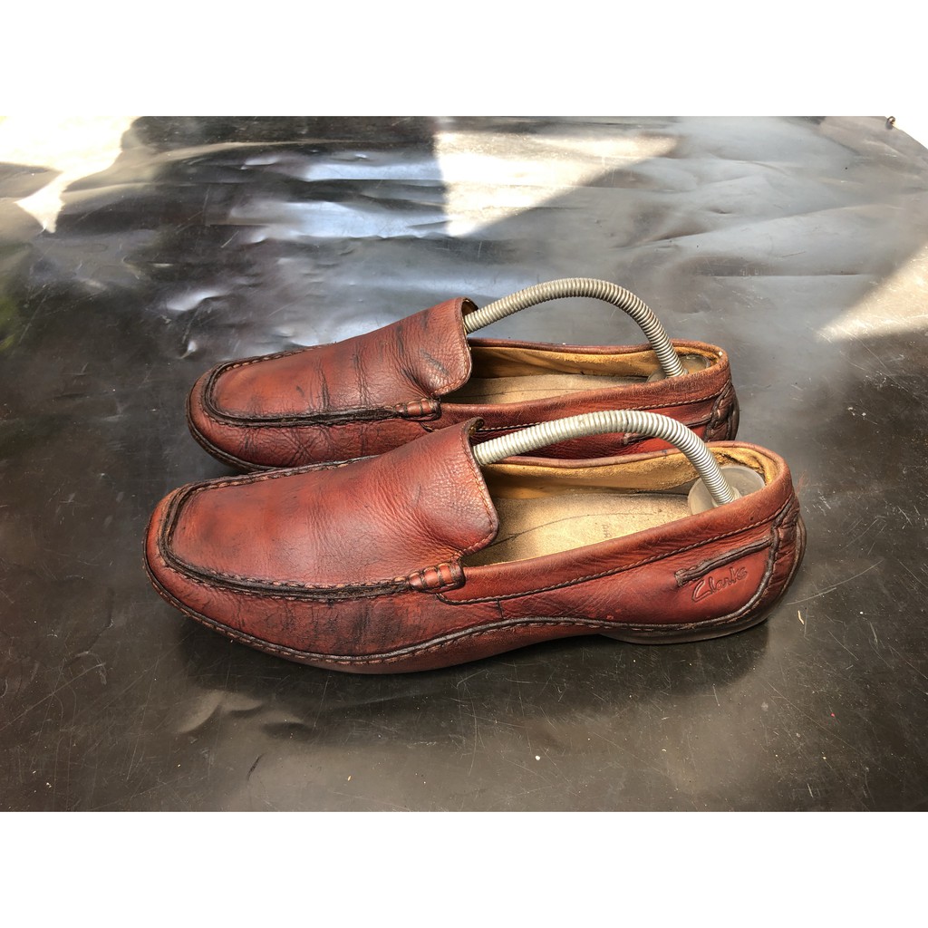 Sepatu Clarks Slip On Leather Second 