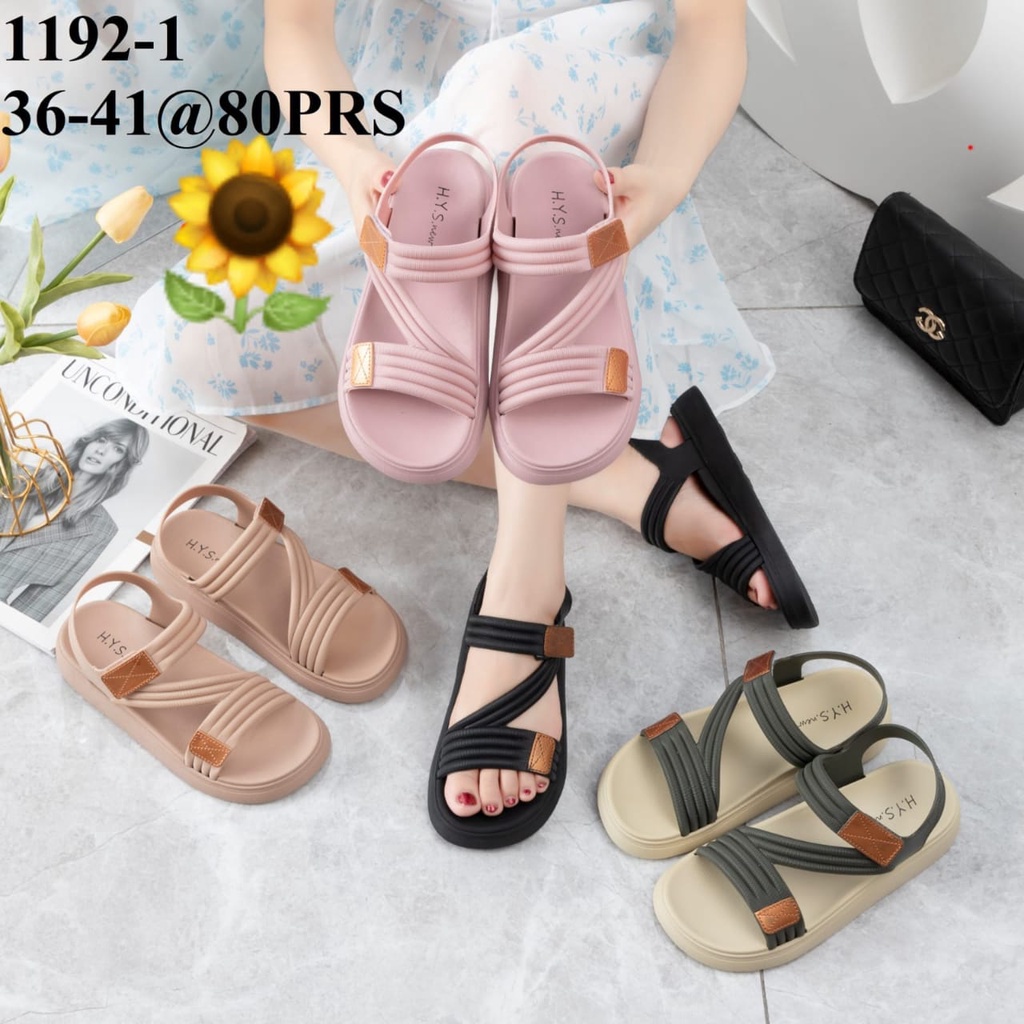 Sandal Karet Jelly Wedges Wanita import Model Terbaru Original Kekinian by AGUNG STYLE Balance 1192-1