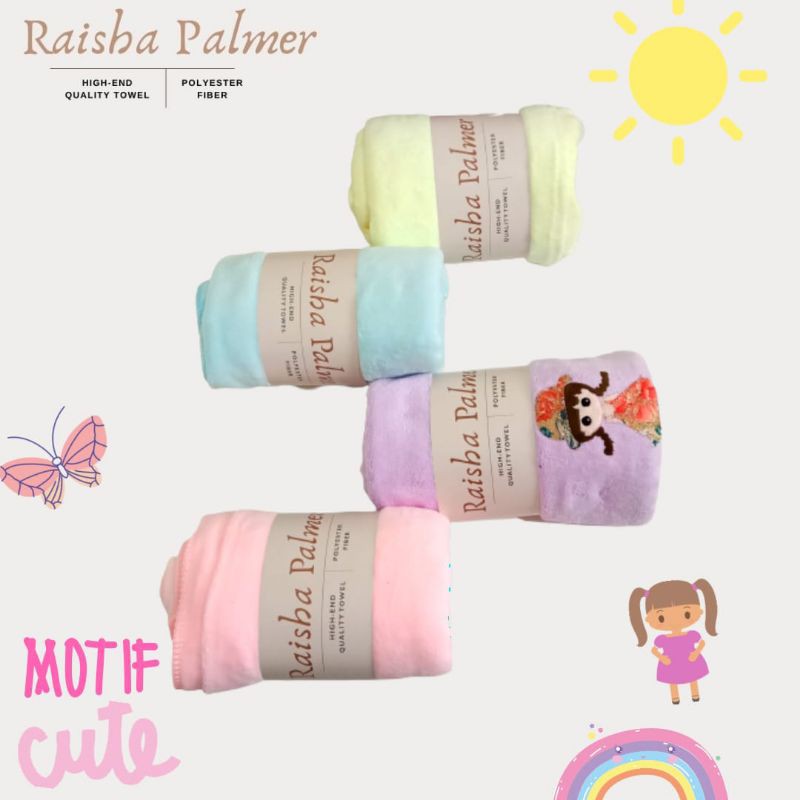 Handuk Karakter - Handuk Raisha Palmer Motif - Ukuran 70x140cm Bahan Cotton Microfiber