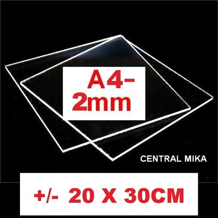 

Acrylic / acrilic / akrilik bening, UKURAN +/- A4 tebal 2mm