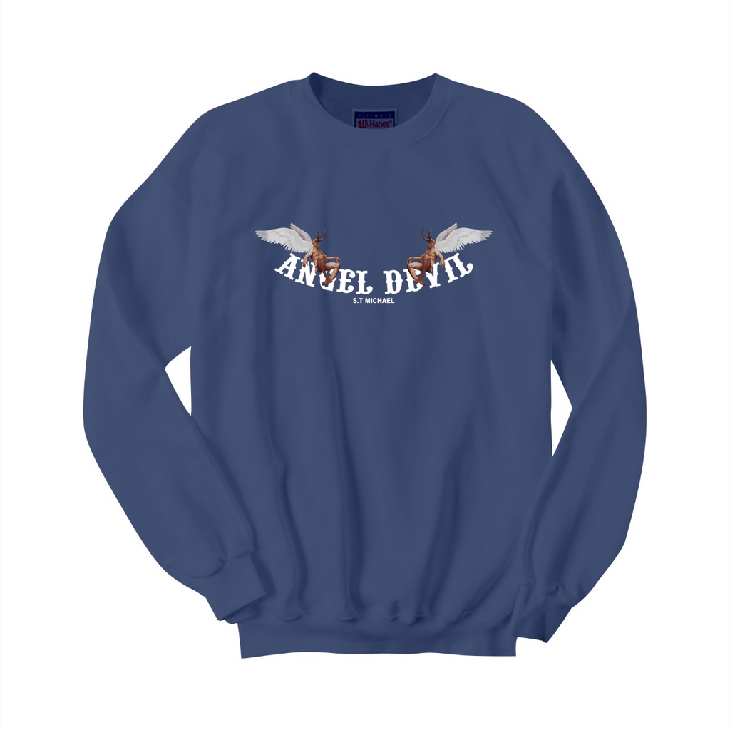 SWEATER CREWNECK WANITA ANGEL DEVIL SIZE M-XXL