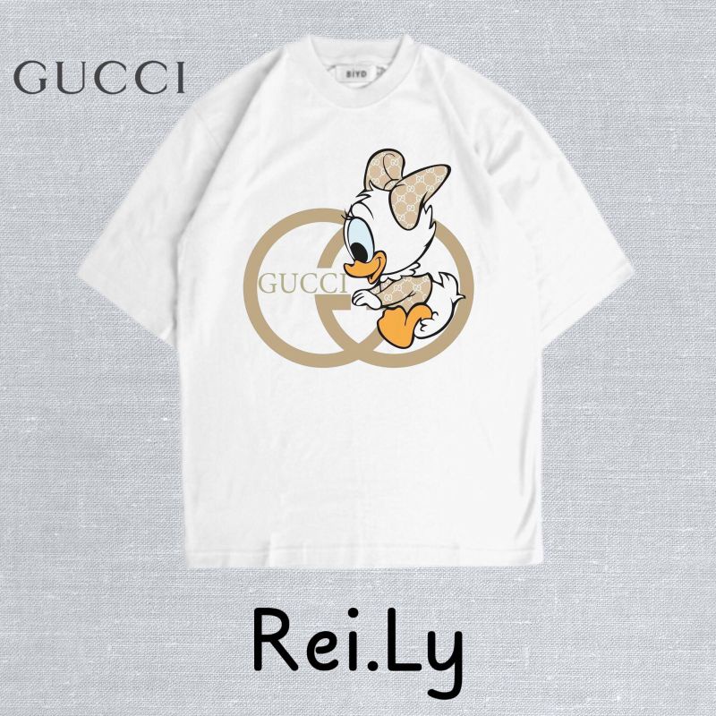 KAOS T-SHIRT GUCCI - Baju Distro Simple Kekinian Elegant Mewah / PUTIH / DEWASA / PRIA / ROCK / WANI