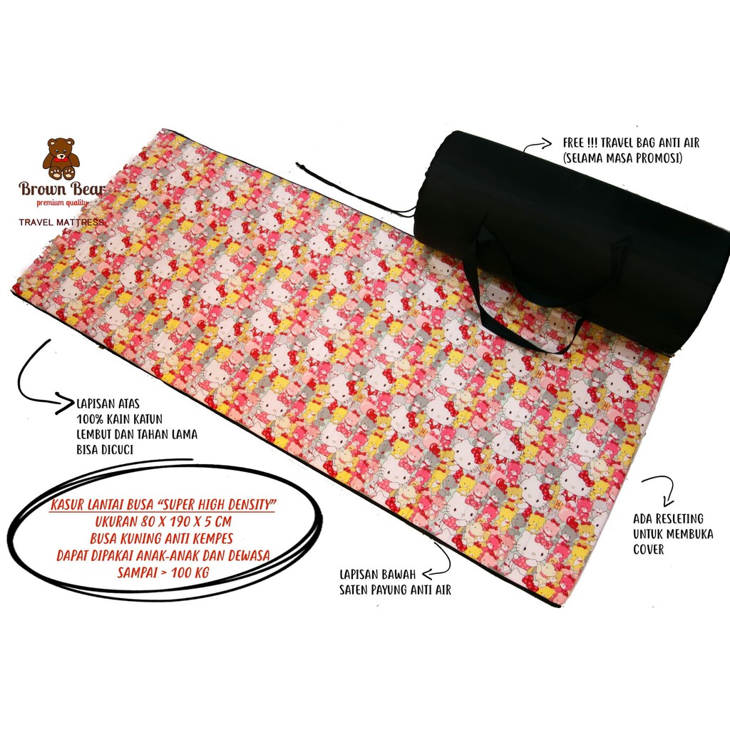 Kasur Lantai / Kasur Anak / Travel bed 80 x 190 x 5 cm(motif doraemon)