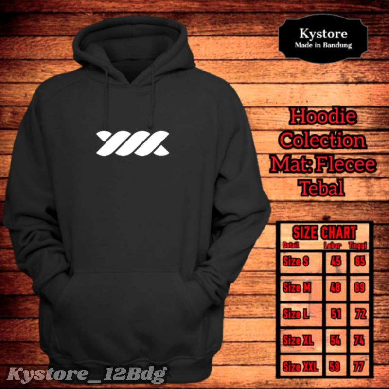 Sweater hoodie bahan fleece motif tali