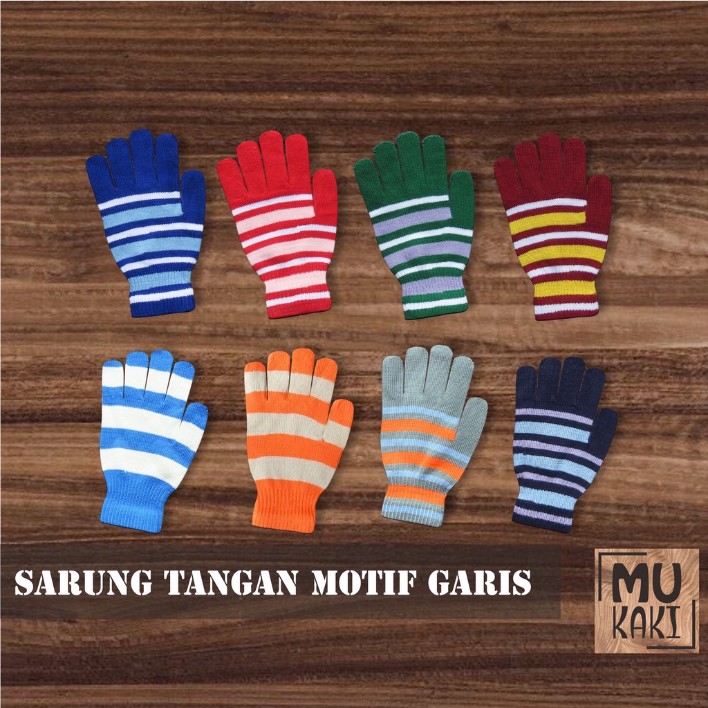 Sarung Tangan Dewasa Garis / Belang Mukaki