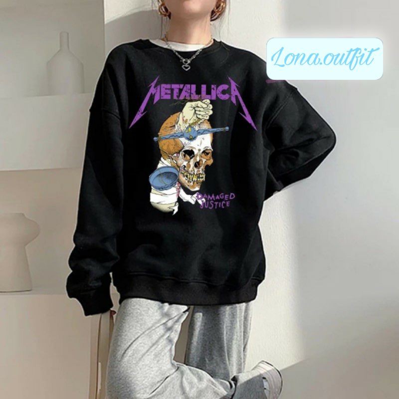 METALICA CREWNECK SWEATER UNISEX TEBAL TERLARIS'