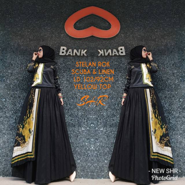 Setelan Rok Scuba Linen Ori SHR