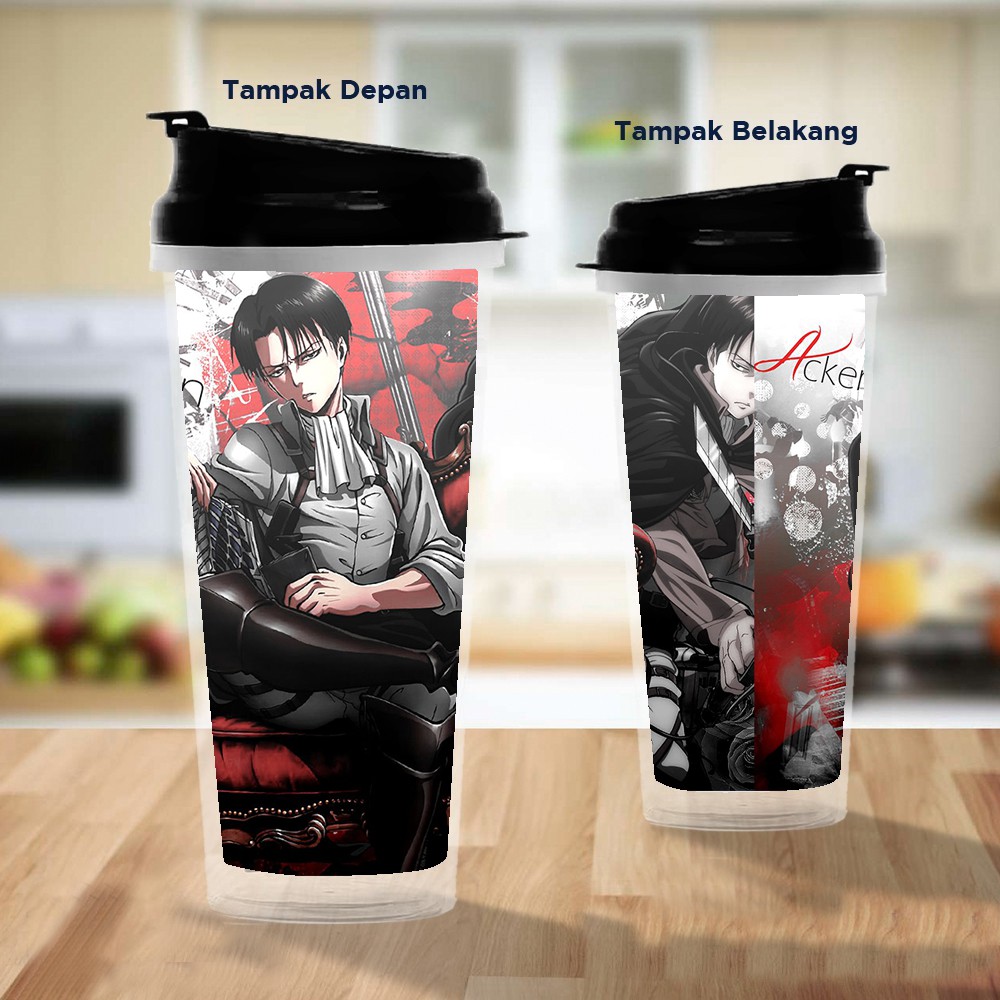 Pusat Mode Tumbler/Tempat Minum Design Attack On Titan Levi V1