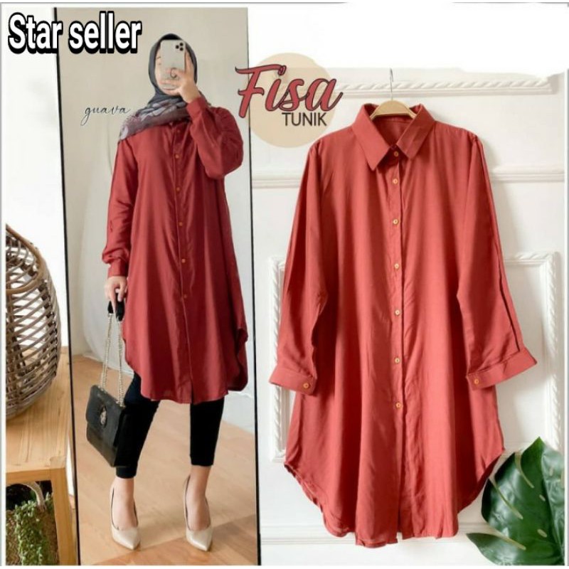 Baju atasan wanita Baju tunik fisa tunik