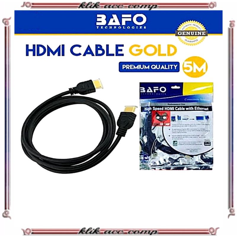 Kabel hdmi bafo 5 meter high speed v1.4 bafo hdmi to hdmi 5m