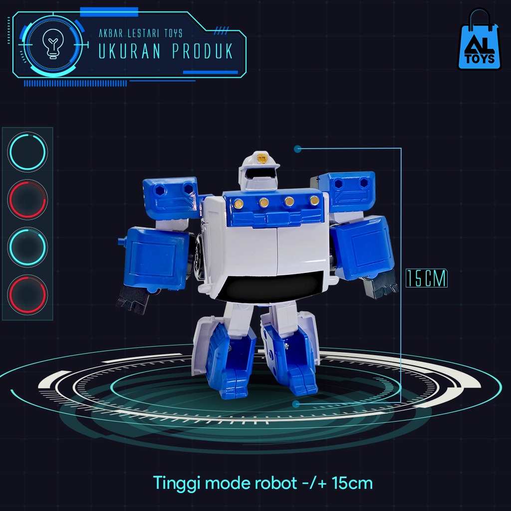 MAINAN MOBIL ROBOT TOBOOT TRANSFORMER 2IN1 / HELICOPTER / PESAWAT / PMK / POLISI