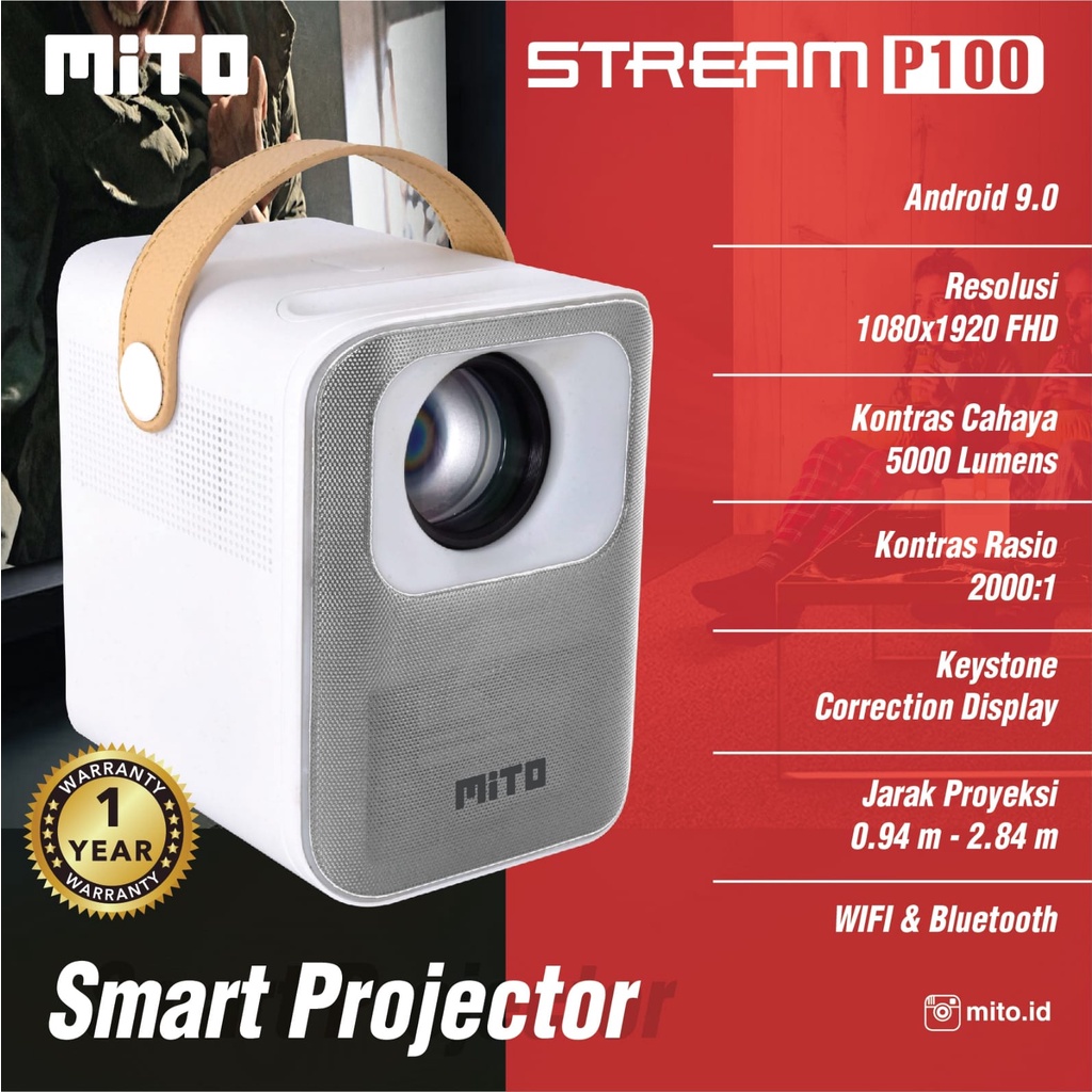 NEW SMART PROJECTOR MITO LED STREAM P100 NEW GARANSI