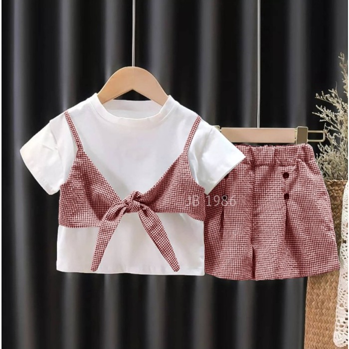 BAju Setelan Anak Perempuan Cewek Set ANak Usia Umur 3 4 5 6 Tahun Modis Kekinian TerMurah TerLaris