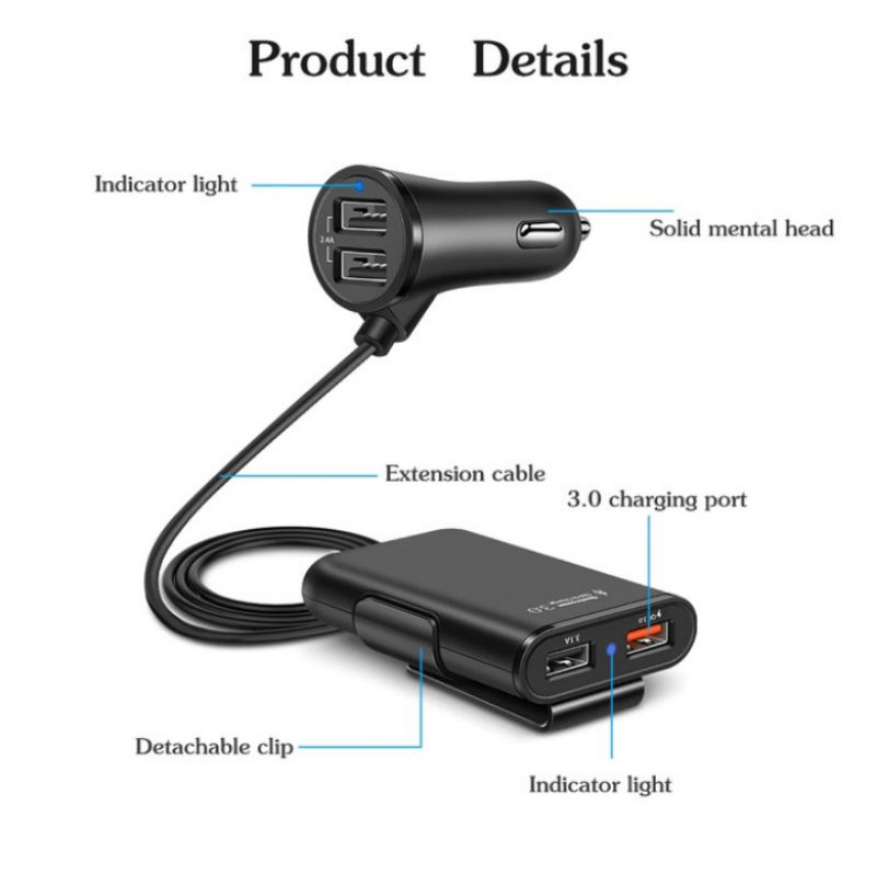 Qualcomm 3.1A 4 Usb Car Charger