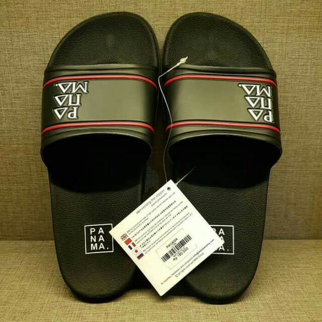 Sandal Panama Pria Dan Wanita Panama Ultra Black Red